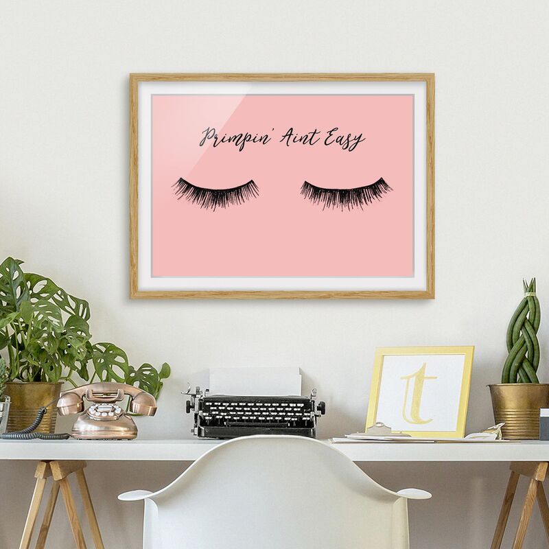 

Póster enmarcado - Eyelashes Chat - Primpin ' Dimensión LxA: 70cm x 100cm, Marco: Roble