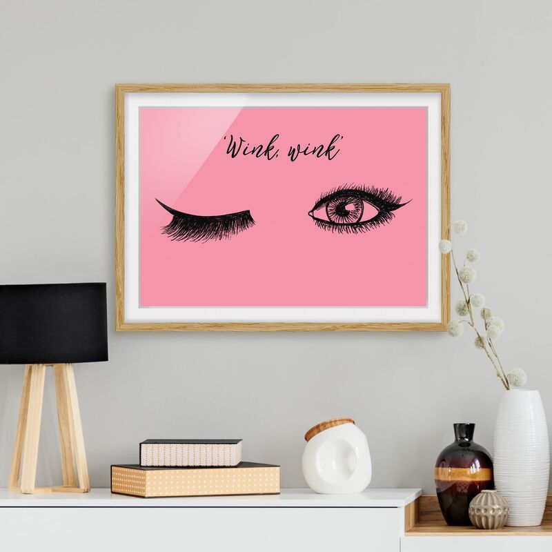 

Póster enmarcado - Eyelashes Chat - Wink Dimensión LxA: 50cm x 70cm, Marco: Roble