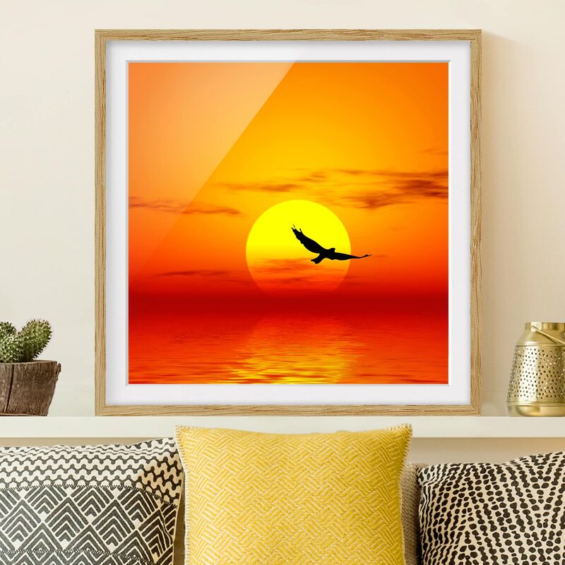 

Póster enmarcado - Fabulous Sunset Dimensión LxA: 70cm x 70cm, Marco: Roble