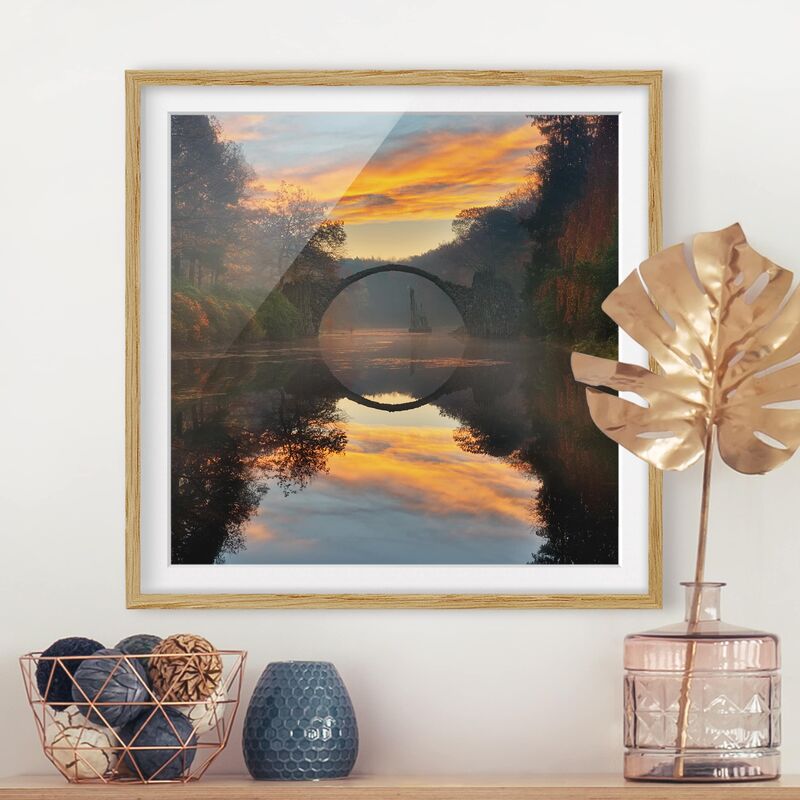 

Póster enmarcado - Fairytale Bridge Dimensión LxA: 70cm x 70cm, Marco: Roble