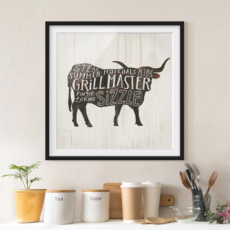 

Póster enmarcado - Farm BBQ - Beef Dimensión LxA: 20cm x 20cm, Marco: Negro