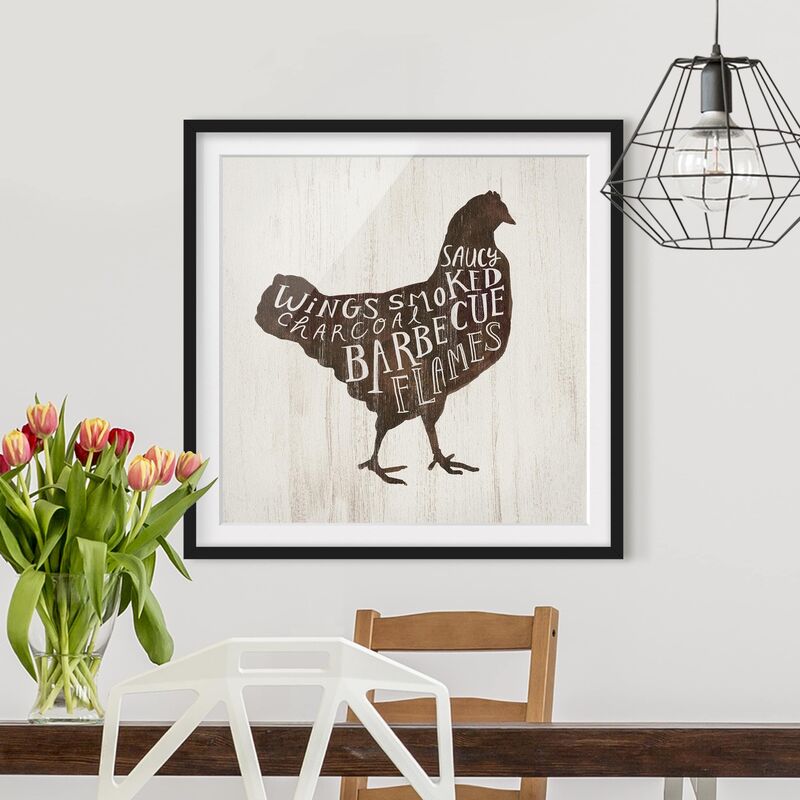 

Póster enmarcado - Farm BBQ - Chicken Dimensión LxA: 20cm x 20cm, Marco: Negro