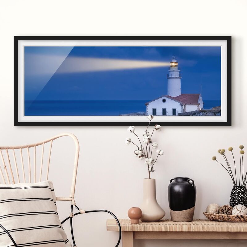 

Póster enmarcado - Faro Al Far De Capdepera Dimensión LxA: 20cm x 50cm, Marco: Negro