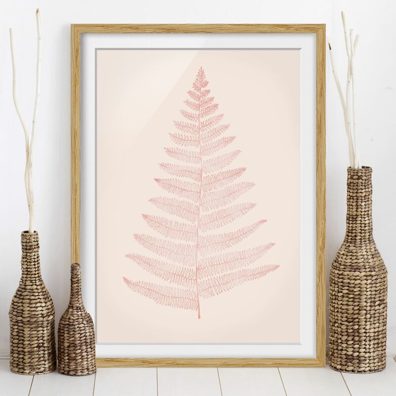 

Póster enmarcado - Felce in rosa candido Dimensión LxA: 40cm x 30cm, Marco: Roble
