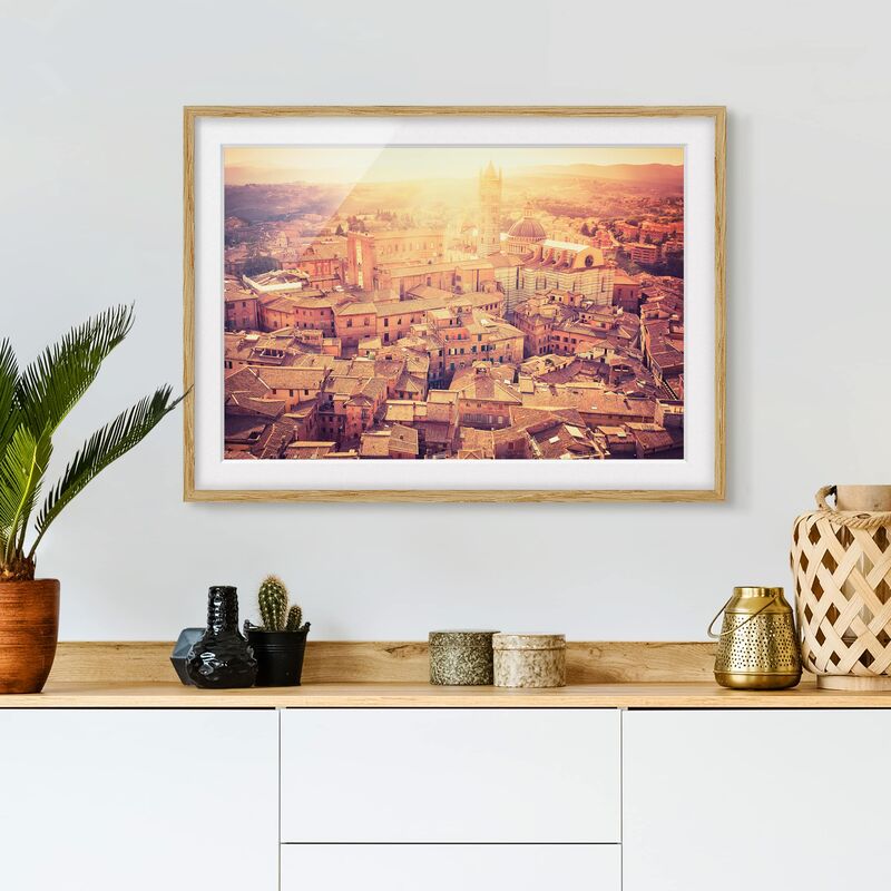 

Póster enmarcado - Fiery Siena Dimensión LxA: 50cm x 70cm, Marco: Roble
