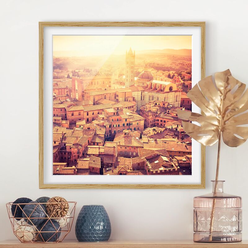 

Póster enmarcado - Fiery Siena Dimensión LxA: 30cm x 30cm, Marco: Roble