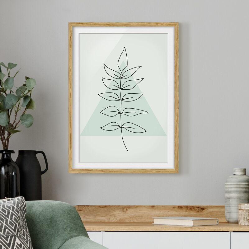

Póster enmarcado - Filiale del triangolo della geometria Line Art Dimensión LxA: 70cm x 50cm, Marco: Roble