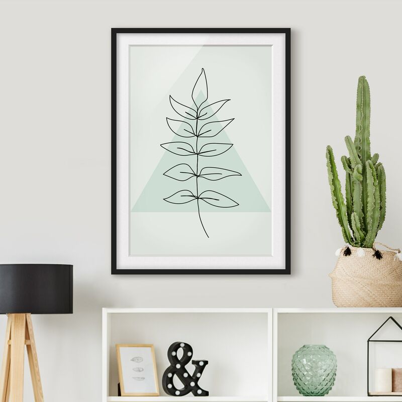 

Póster enmarcado - Filiale del triangolo della geometria Line Art Dimensión LxA: 55cm x 40cm, Marco: Negro