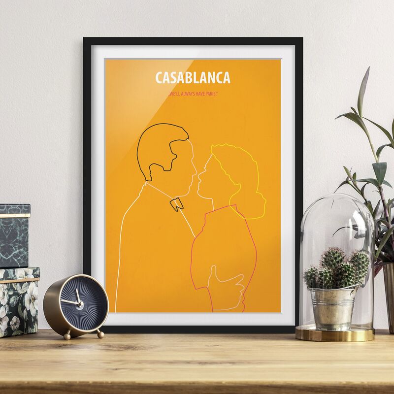 

Póster enmarcado - Film Poster Casablanca Dimensión LxA: 24cm x 18cm, Marco: Negro