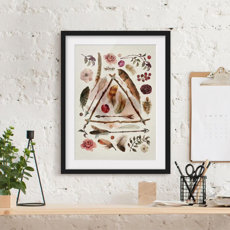 

Póster enmarcado - Finds - Watercolors Dimensión LxA: 70cm x 50cm, Marco: Negro