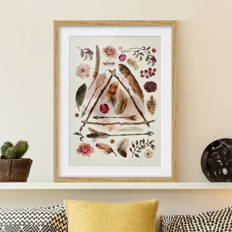 

Póster enmarcado - Finds - Watercolors Dimensión LxA: 70cm x 50cm, Marco: Roble