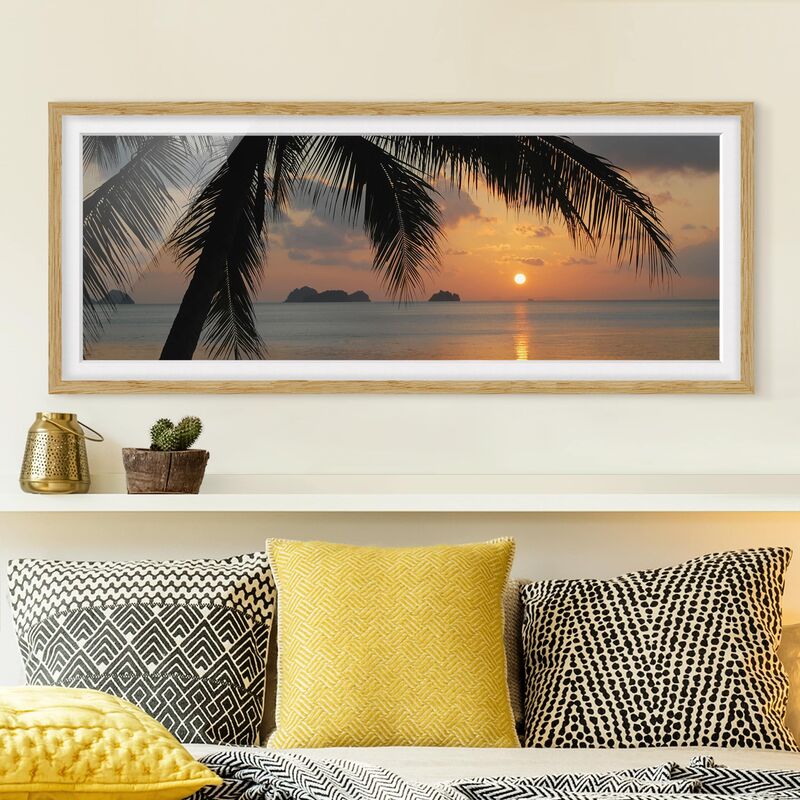 

Póster enmarcado - Five Islands Dimensión LxA: 40cm x 100cm, Marco: Roble