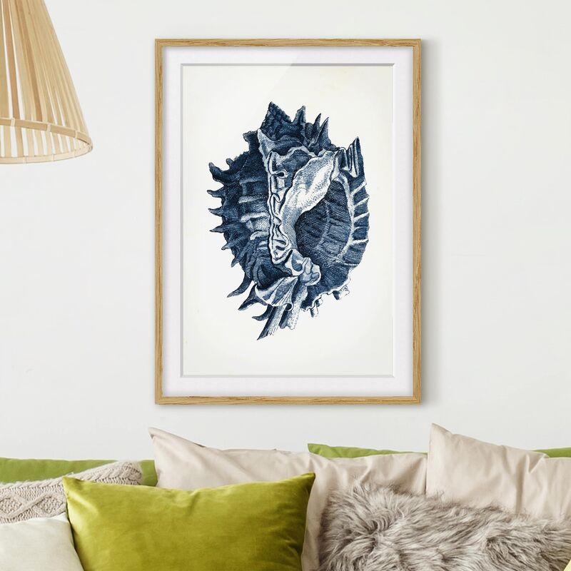 

Póster enmarcado - Flotsam In Navy I Dimensión LxA: 100cm x 70cm, Marco: Roble