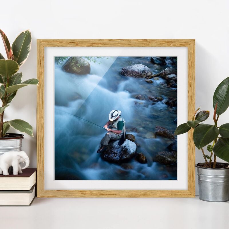 

Póster enmarcado - Fly Fishing In Colorado Dimensión LxA: 50cm x 50cm, Marco: Roble