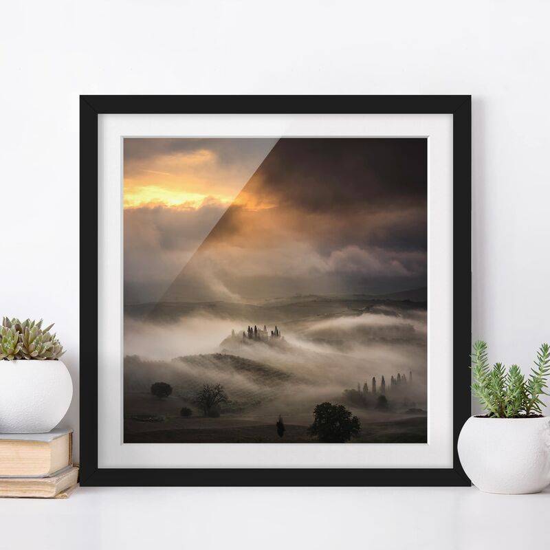 

Póster enmarcado - Fog Waves Dimensión LxA: 50cm x 50cm, Marco: Negro