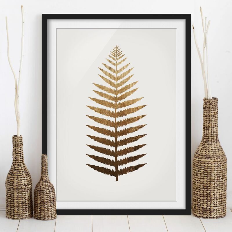 

Póster enmarcado - Foglia dorata - Felce Dimensión LxA: 70cm x 50cm, Marco: Negro