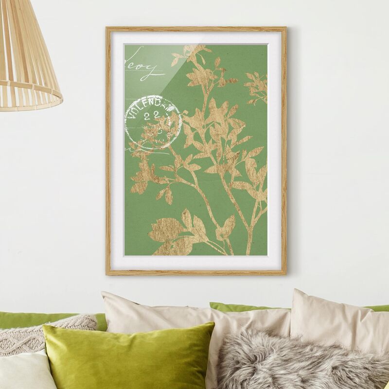 

Póster enmarcado - Foglie D'Oro Su Lind Ii Dimensión LxA: 100cm x 70cm, Marco: Roble
