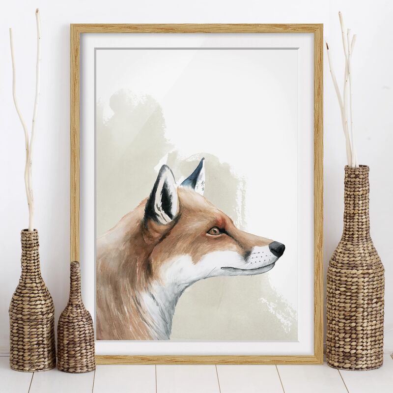 

Póster enmarcado - Forest Friends - Fox Dimensión LxA: 100cm x 70cm, Marco: Roble