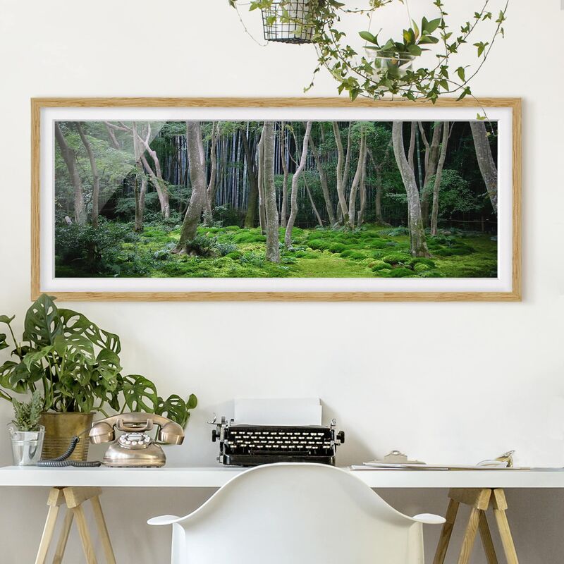 

Póster enmarcado - Foresta Giapponese Dimensión LxA: 40cm x 100cm, Marco: Roble