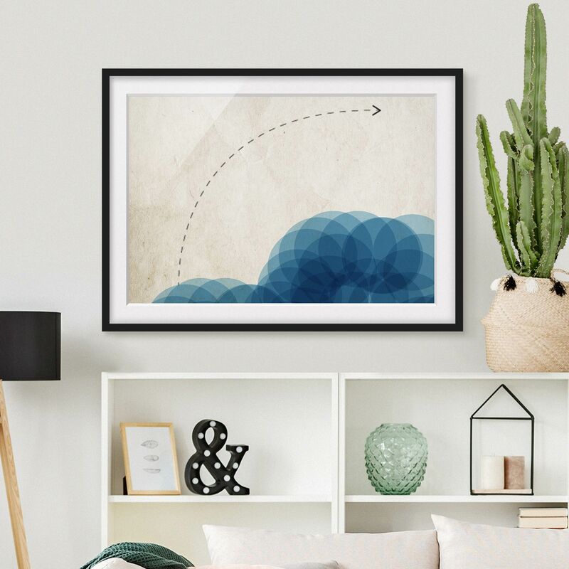 

Póster enmarcado - Forme astratte - Cerchi blu Dimensión LxA: 40cm x 55cm, Marco: Negro