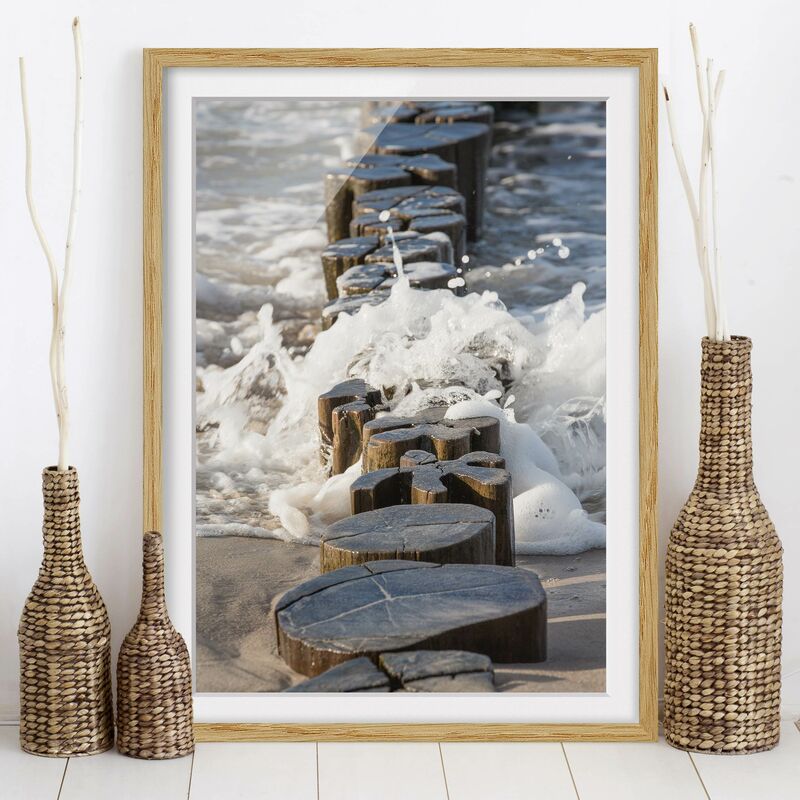 

Póster enmarcado - Frangiflutti sulla spiaggia Dimensión LxA: 55cm x 40cm, Marco: Roble