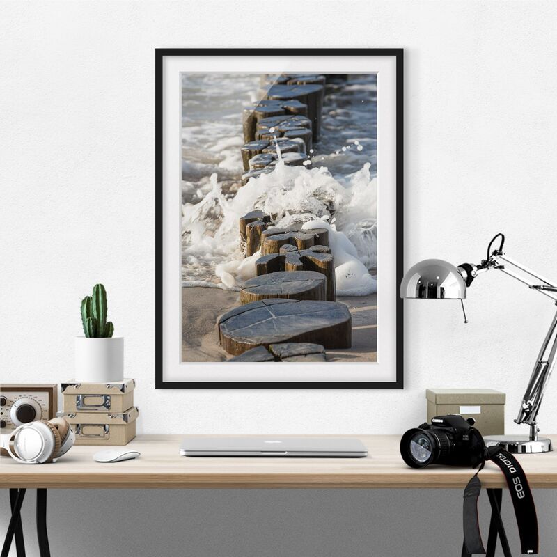 

Póster enmarcado - Frangiflutti sulla spiaggia Dimensión LxA: 24cm x 18cm, Marco: Negro