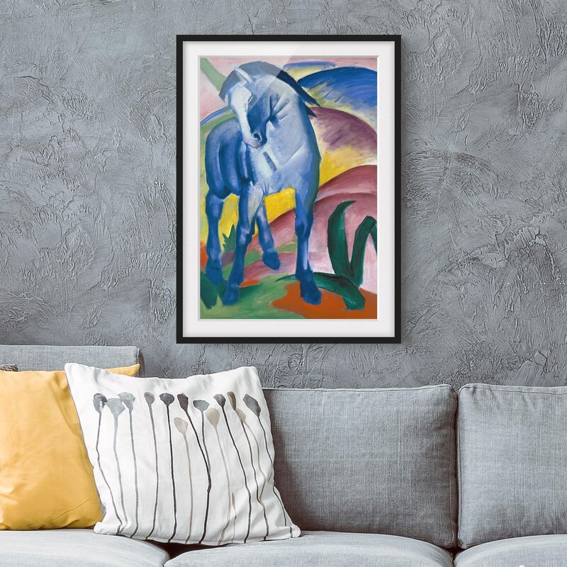 

Póster enmarcado - Franz Marc - Blue Horse I Dimensión LxA: 70cm x 50cm, Marco: Negro