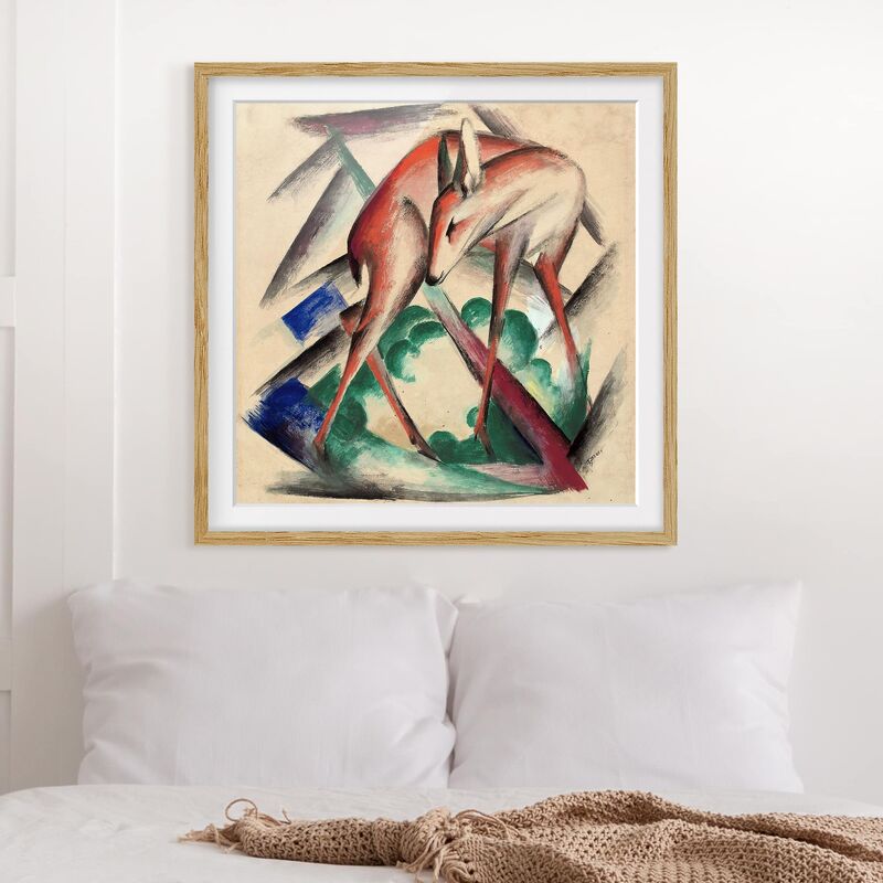 

Póster enmarcado - Franz Marc - Deer Dimensión LxA: 70cm x 70cm, Marco: Roble