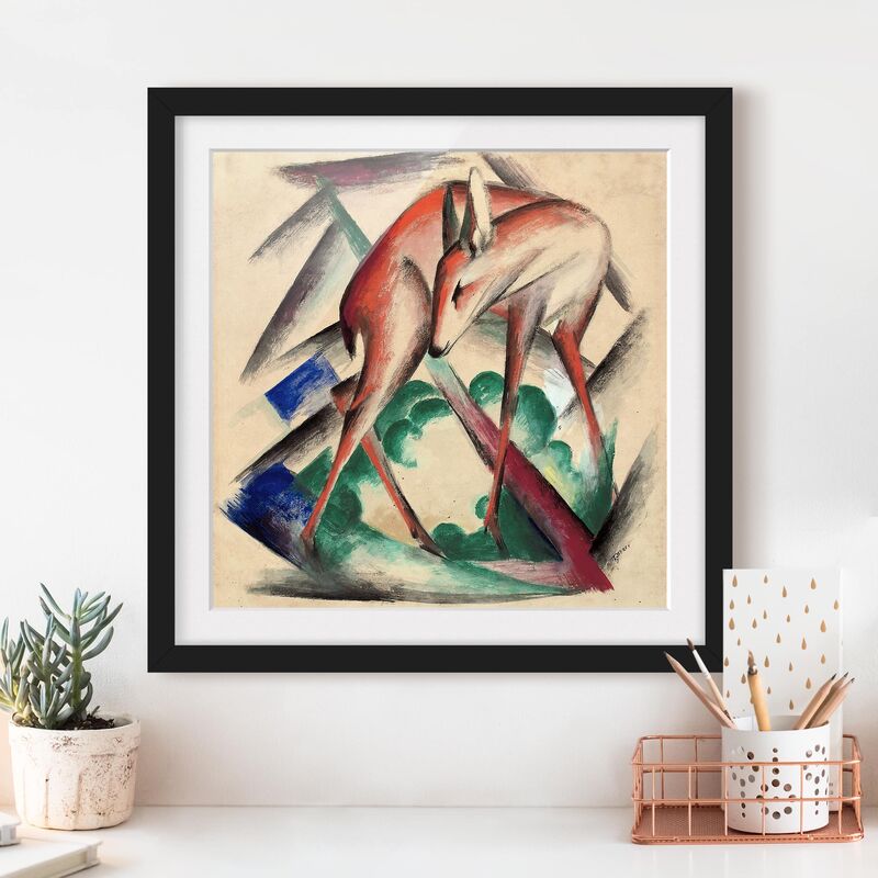 

Póster enmarcado - Franz Marc - Deer Dimensión LxA: 30cm x 30cm, Marco: Negro