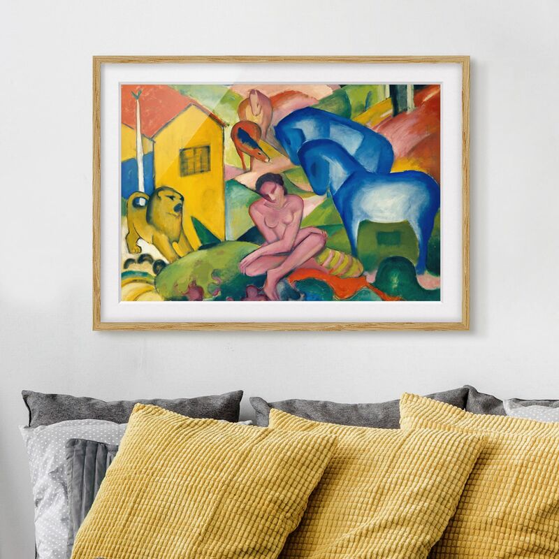 

Póster enmarcado - Franz Marc - The Dream Dimensión LxA: 30cm x 40cm, Marco: Roble