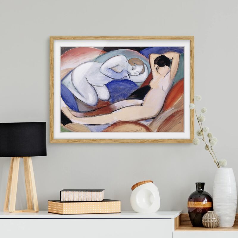 

Póster enmarcado - Franz Marc - Two Acts Dimensión LxA: 40cm x 55cm, Marco: Roble