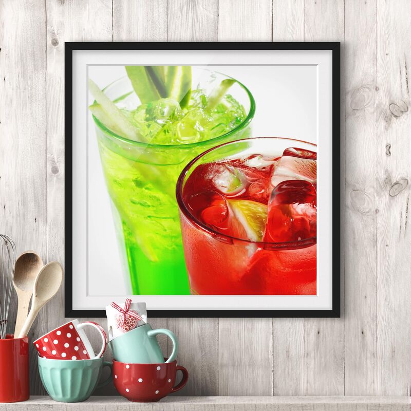

Póster enmarcado - Fresh Cocktails Dimensión LxA: 50cm x 50cm, Marco: Negro