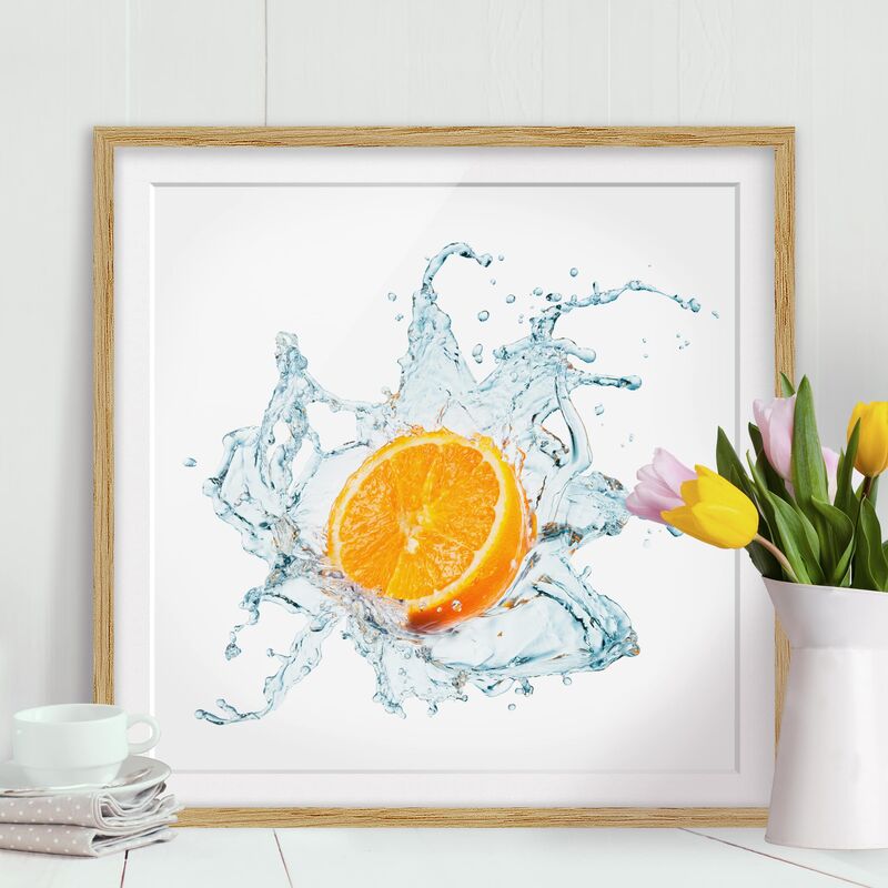 

Póster enmarcado - Fresh Orange Dimensión LxA: 30cm x 30cm, Marco: Roble