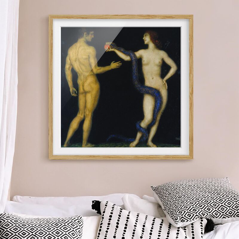

Póster enmarcado - Franz Von Stuck - Adam And Eve Dimensión LxA: 70cm x 70cm, Marco: Roble