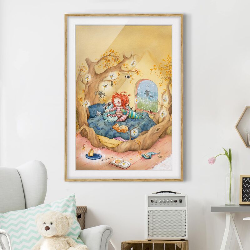 

Póster enmarcado - Frida Cuddles With Her Friends Dimensión LxA: 70cm x 50cm, Marco: Roble