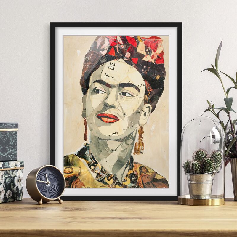 

Póster enmarcado - Frida Kahlo - Collage No.2 Dimensión LxA: 55cm x 40cm, Marco: Negro