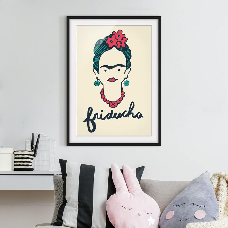 

Póster enmarcado - Frida Kahlo - Friducha Dimensión LxA: 24cm x 18cm, Marco: Negro