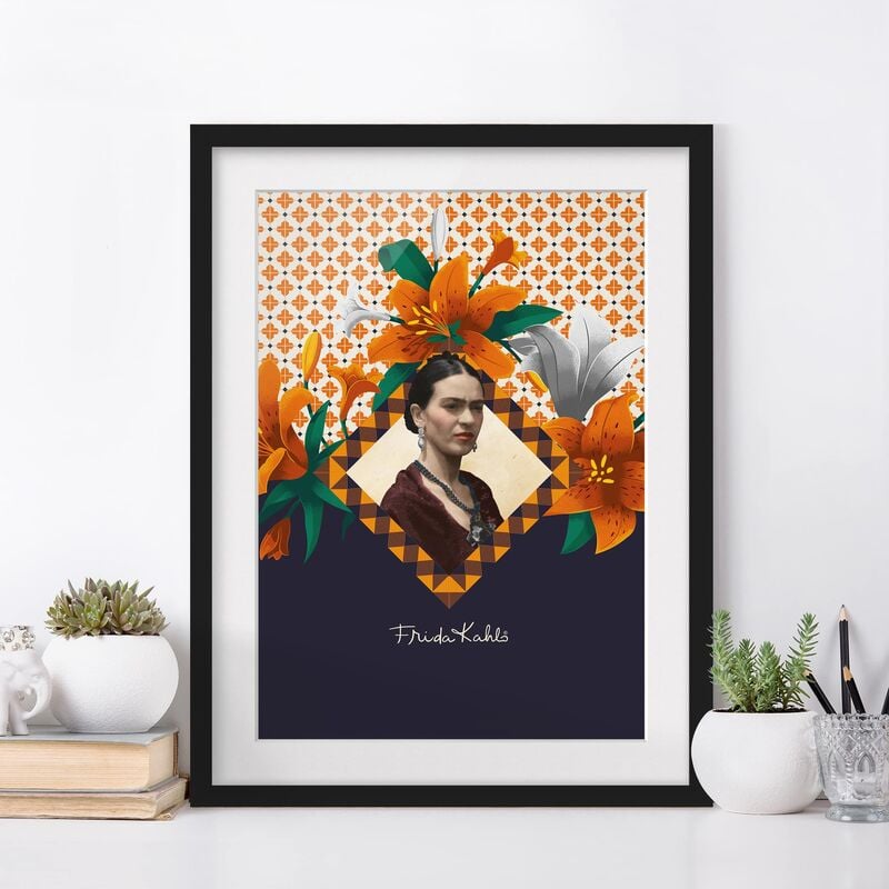 

Póster enmarcado - Frida Kahlo - Lilies Dimensión LxA: 24cm x 18cm, Marco: Negro