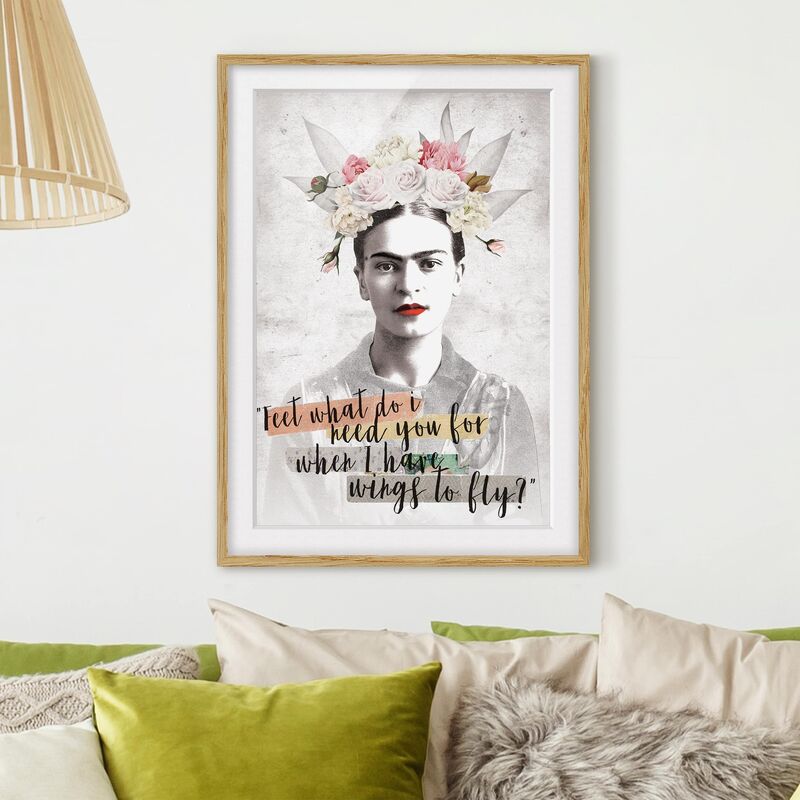 

Póster enmarcado - Frida Kahlo - Quote Dimensión LxA: 24cm x 18cm, Marco: Roble