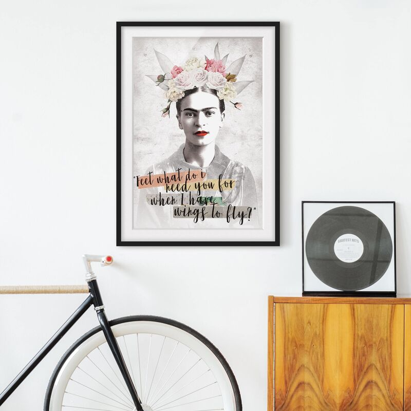 

Póster enmarcado - Frida Kahlo - Quote Dimensión LxA: 100cm x 70cm, Marco: Negro