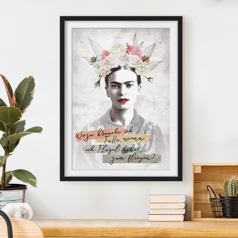 

Póster enmarcado - Frida Kahlo - Zitat Dimensión LxA: 100cm x 70cm, Marco: Negro