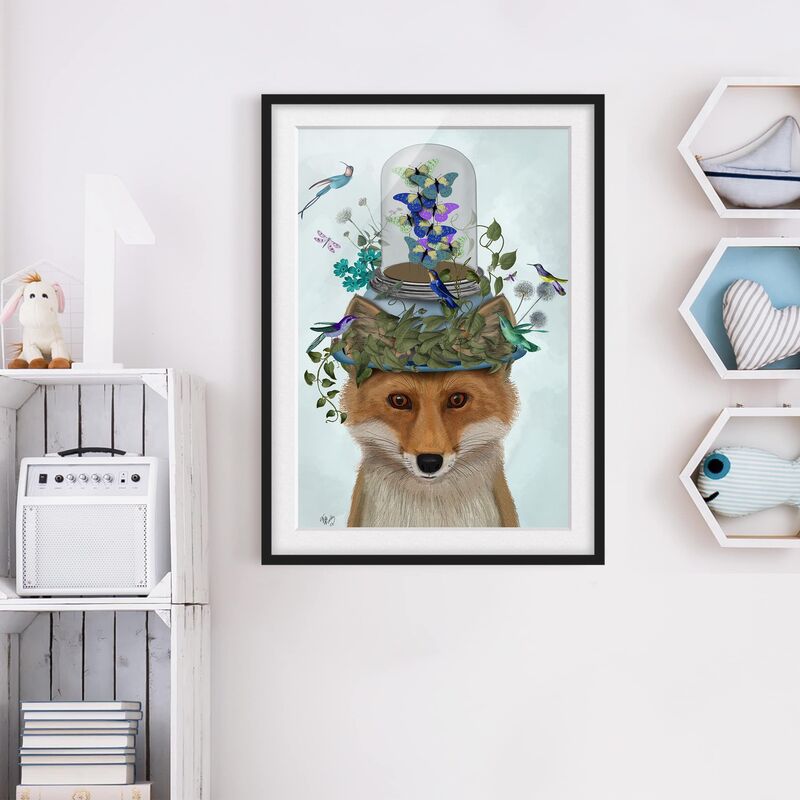 

Póster enmarcado - Fuchs Con La Farfalla Intercettazione Dimensión LxA: 55cm x 40cm, Marco: Negro