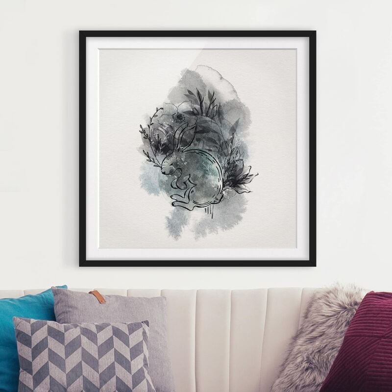 

Póster enmarcado - Full Moon Bunny Dimensión LxA: 70cm x 70cm, Marco: Negro