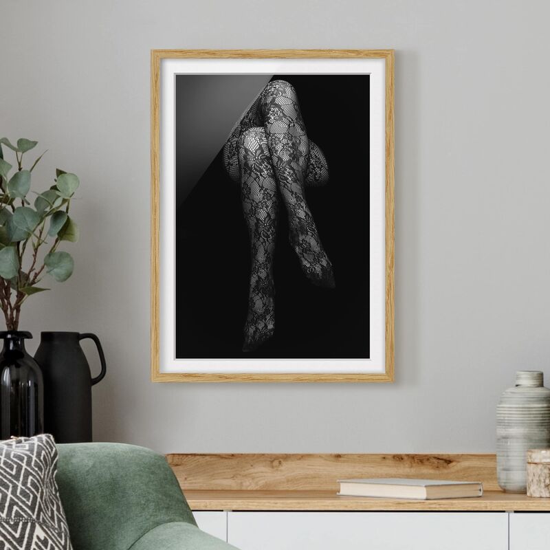 

Póster enmarcado - Gambe in TIP Dimensión LxA: 24cm x 18cm, Marco: Roble