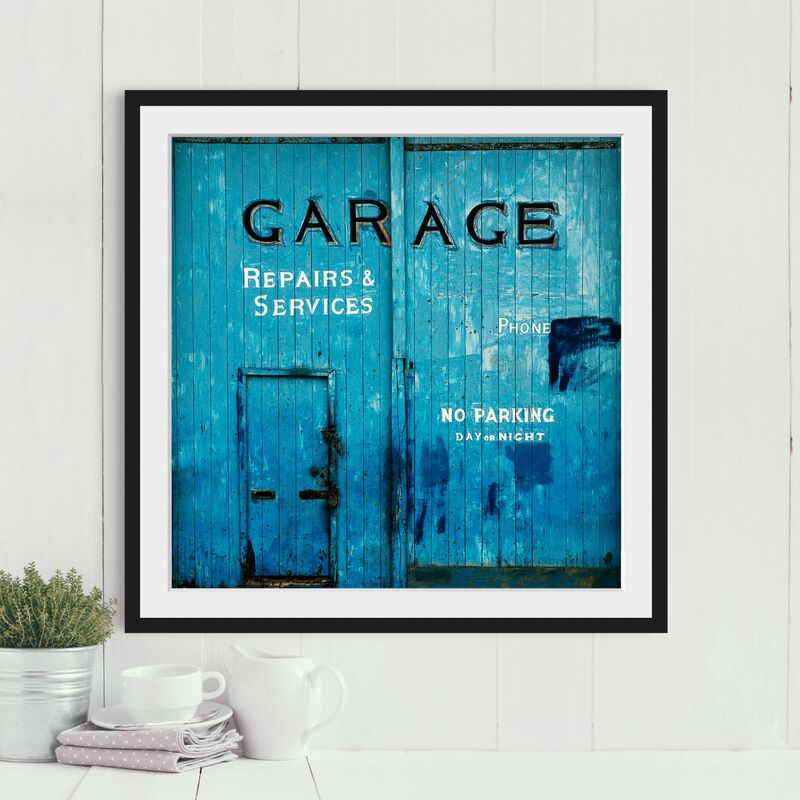 

Póster enmarcado - Garage Dimensión LxA: 50cm x 50cm, Marco: Negro