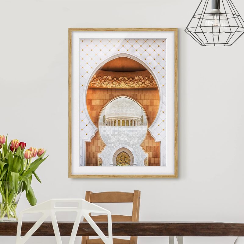 

Póster enmarcado - Gate Of Mosque Dimensión LxA: 70cm x 50cm, Marco: Roble