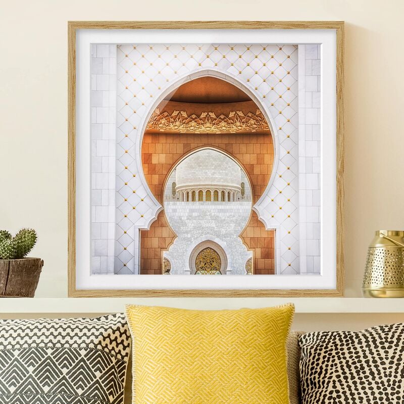 

Póster enmarcado - Gate Of Mosque Dimensión LxA: 20cm x 20cm, Marco: Roble