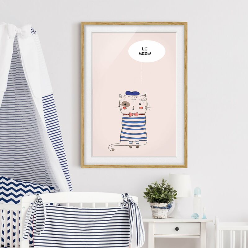 

Póster enmarcado - Gatto in Francia Dimensión LxA: 100cm x 70cm, Marco: Roble