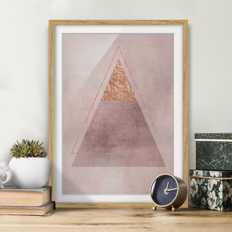 

Póster enmarcado - Geometria In rosa e oro II Dimensión LxA: 70cm x 50cm, Marco: Roble