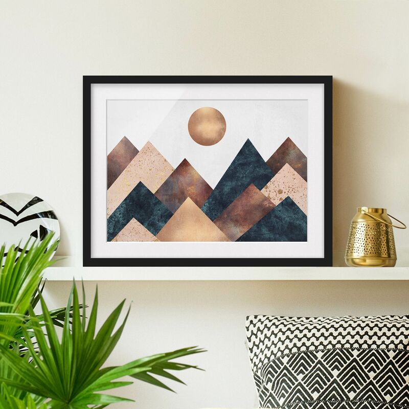 

Póster enmarcado - Geometrico Monti bronzo Dimensión LxA: 50cm x 70cm, Marco: Negro